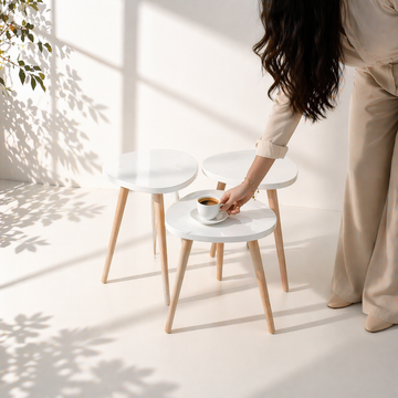 Modern Trilateral Side Table Set