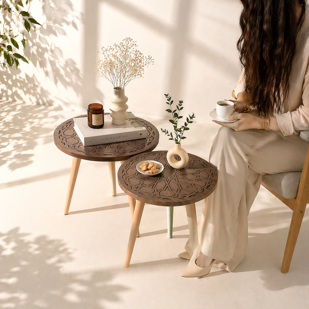 Premium 3-Piece CNC Side Table Set