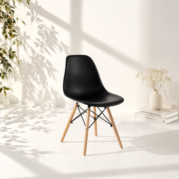 Modern Acrylic Chair with Natural Beech Wood Legs