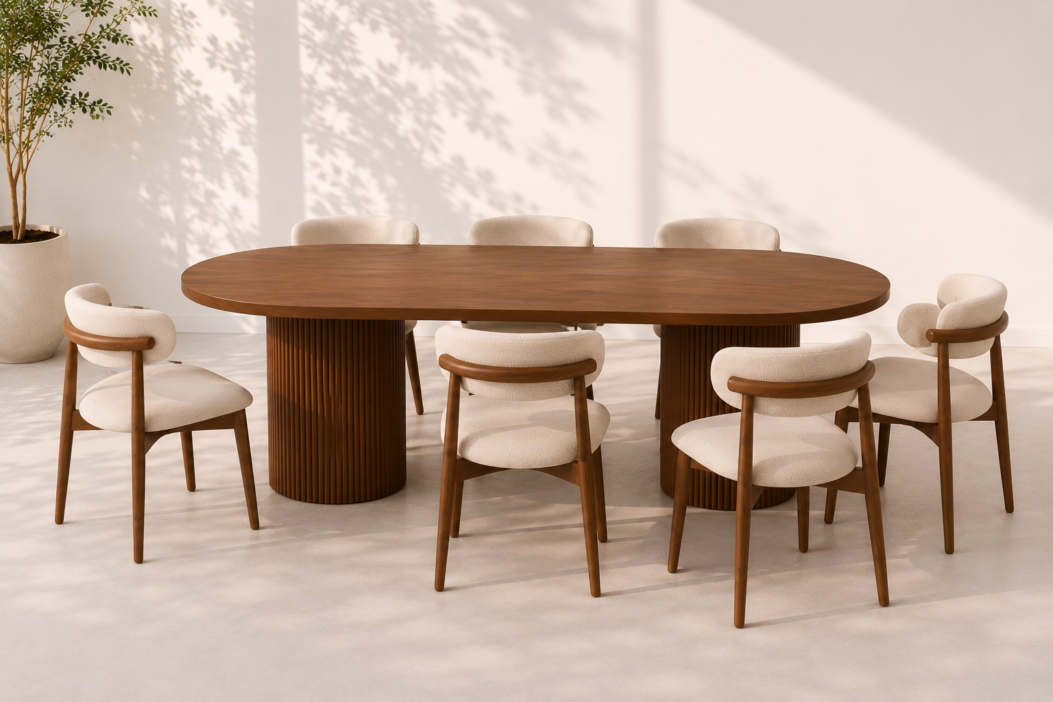 Modern Dining Table Set – 6 Chairs