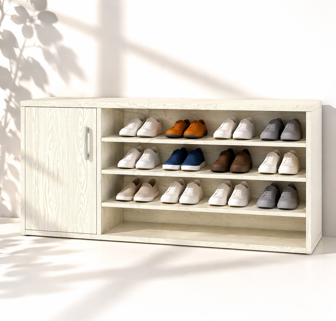 Modern 120cm Wooden Shoe Cabinet