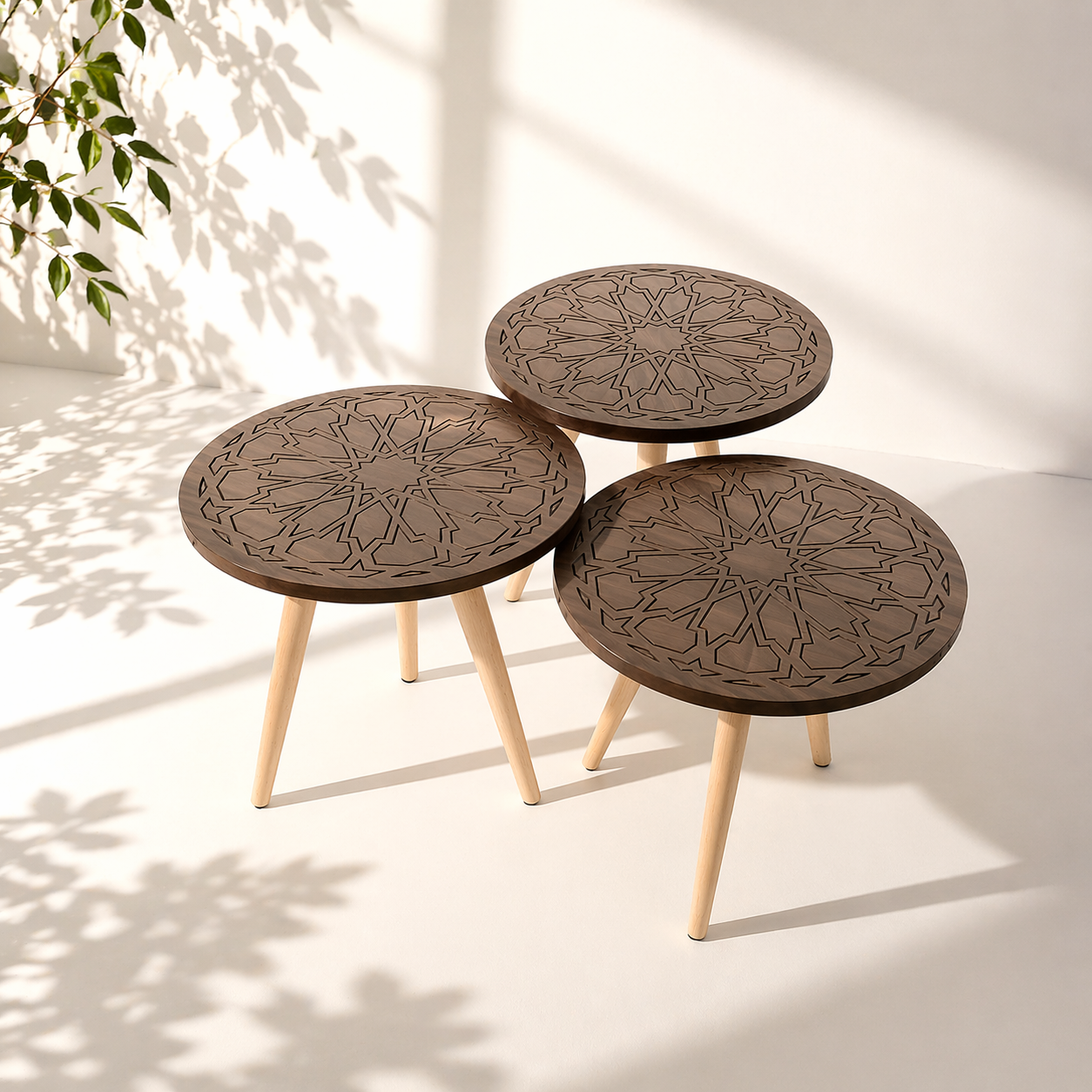 Premium 3-Piece CNC Side Table Set