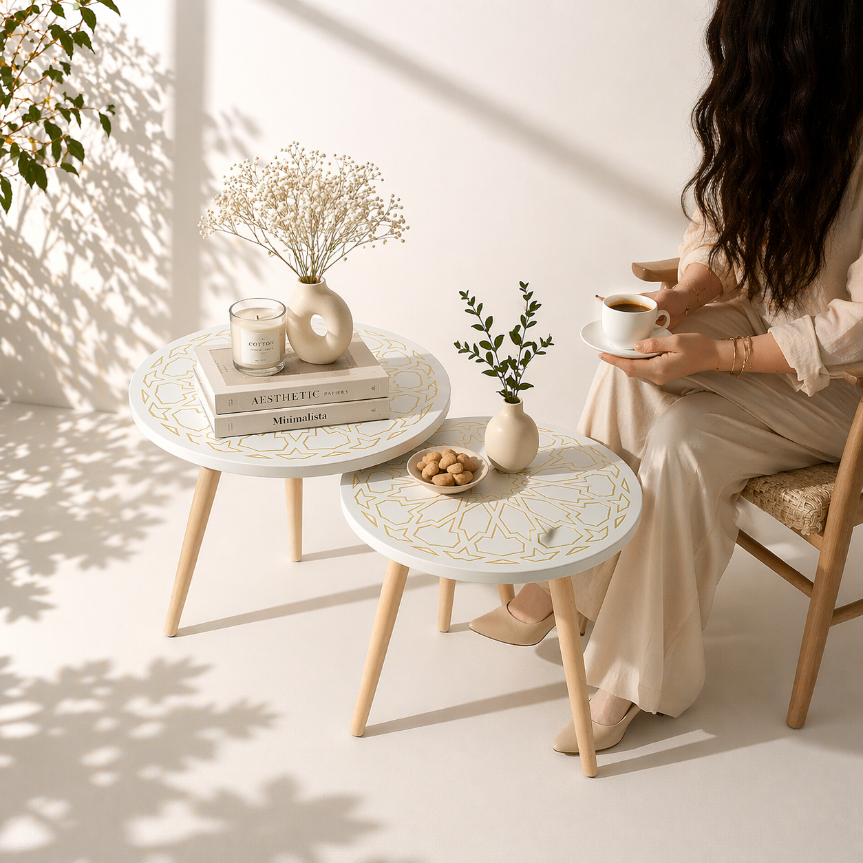 Premium 3-Piece CNC Side Table Set