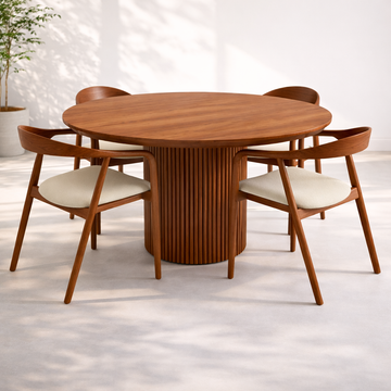 Round Dining Table Set – 4 Chairs (120 cm Diameter)