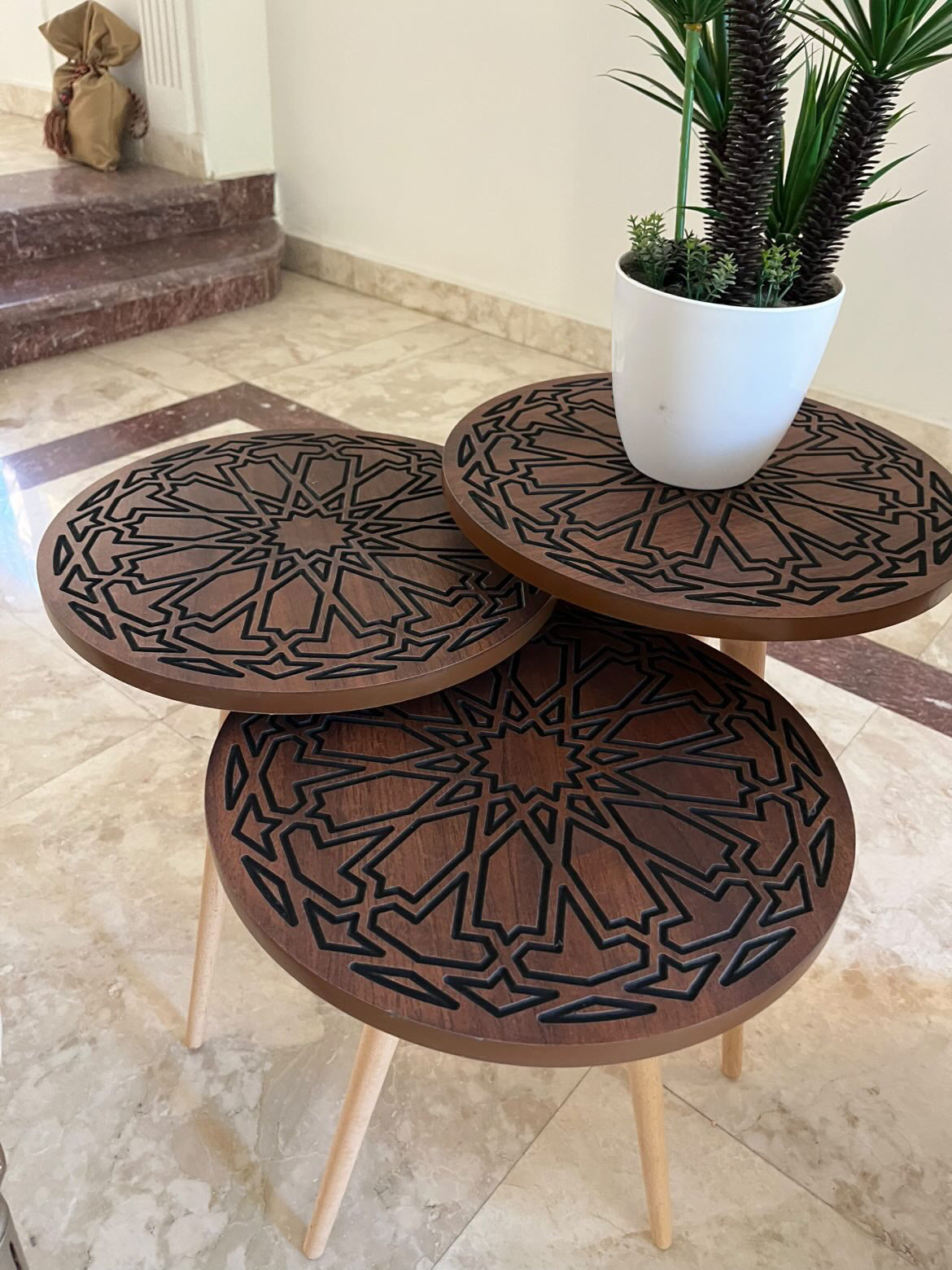 Premium 3-Piece CNC Side Table Set