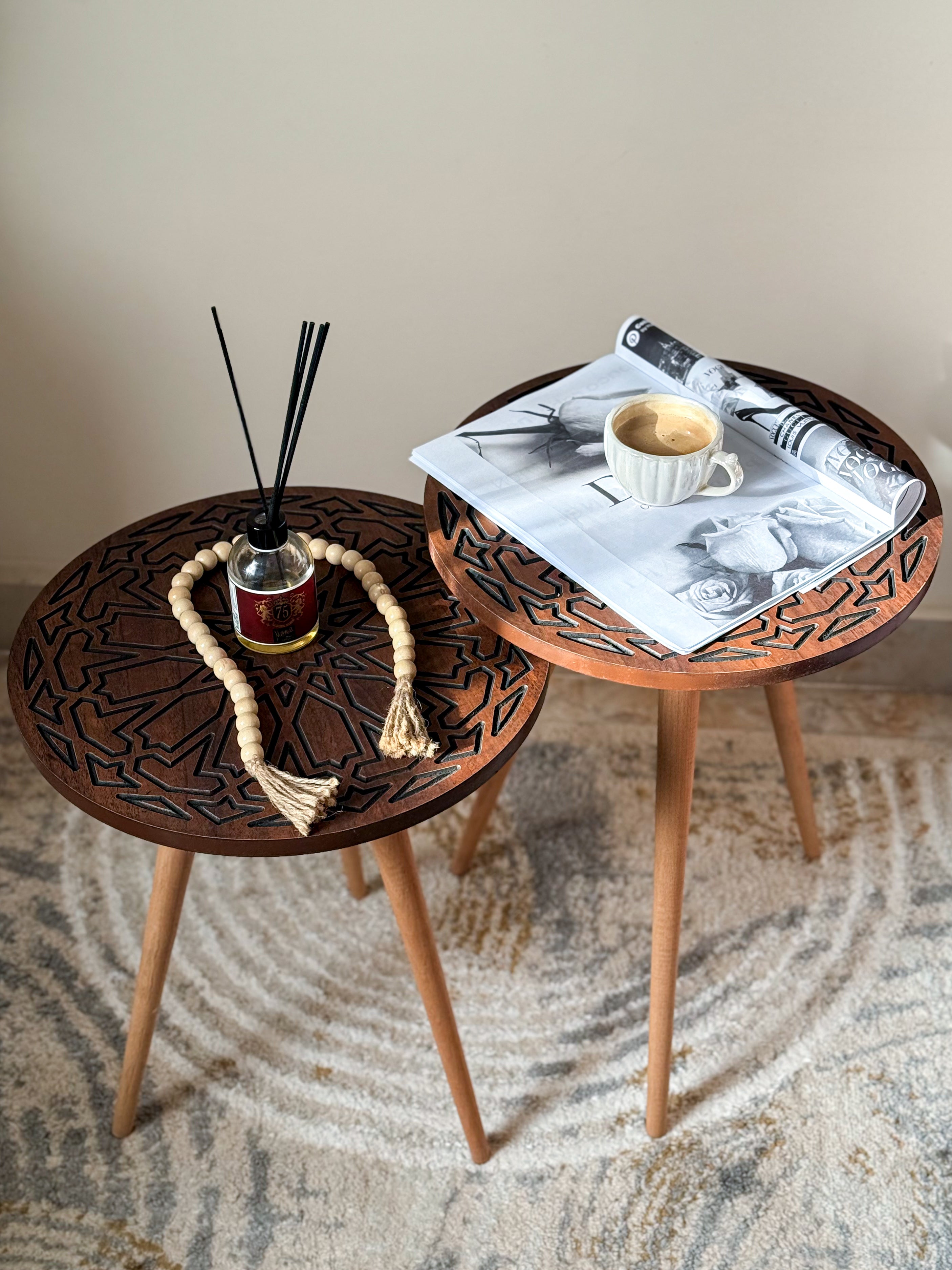 Premium 3-Piece CNC Side Table Set